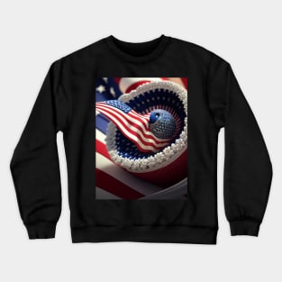 American flag floral arrangement AI,4th of July Crewneck Sweatshirt